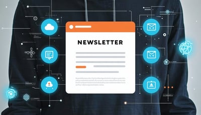 Newsletter signup with AI and automation icons